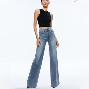 Alice + Olivia Light Blue Wide Leg Jeans